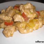 Pollo ai peperoni e porri in salsa di soia